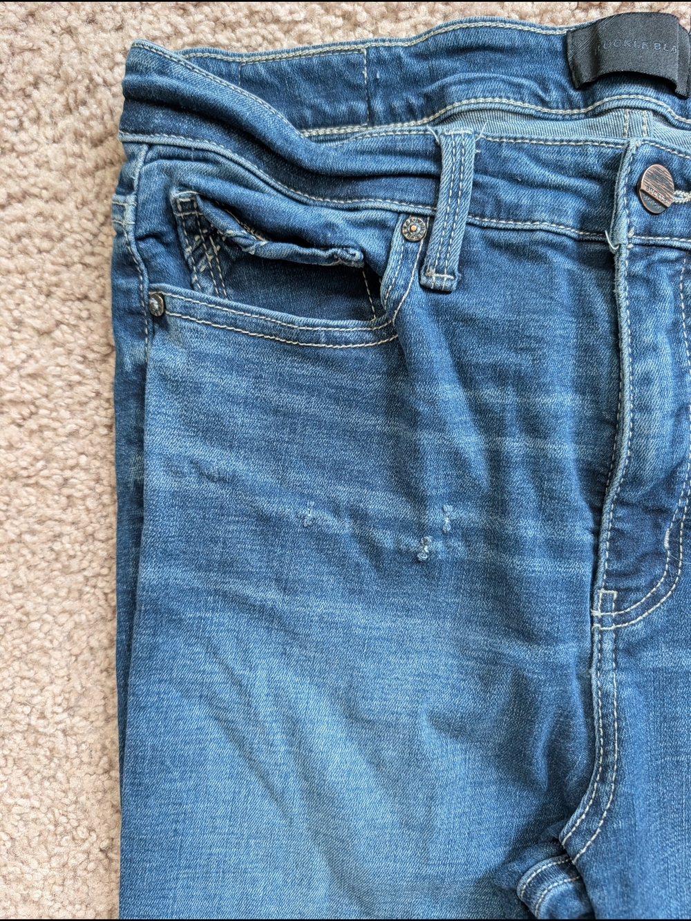 Buckle Black Womens Dark Blue Fit No. 75 Tailored Bootcut Stretch Jeans 30x32 - Picture 10 of 16